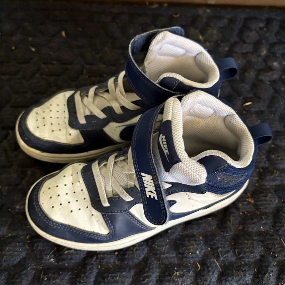 Nike Blue and White Leather Sneakers